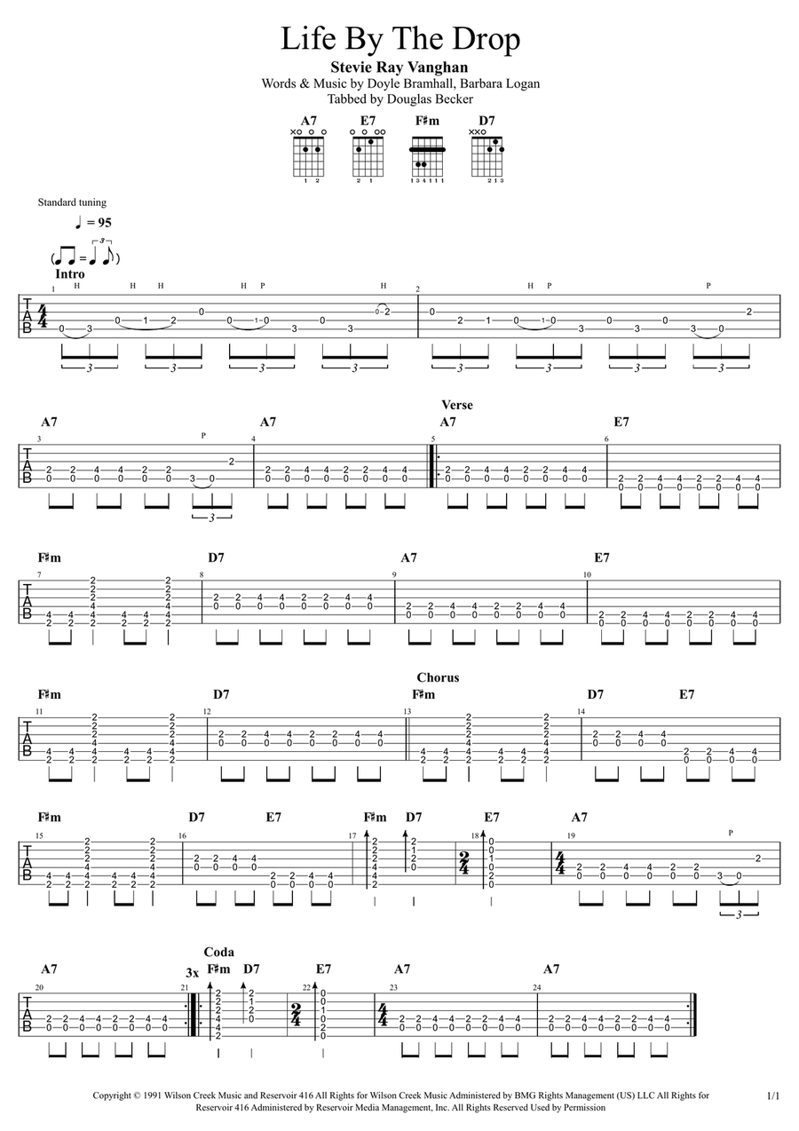 Life By The Drop Life By The Drop Acoustic Guitar scores gallery preview page 1