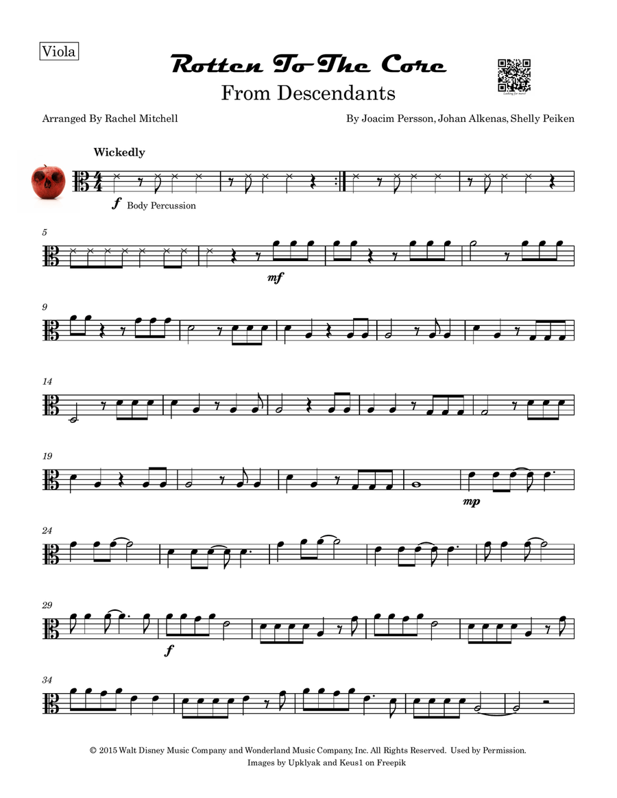 Rotten To The Core Viola Solo scores gallery preview page 1