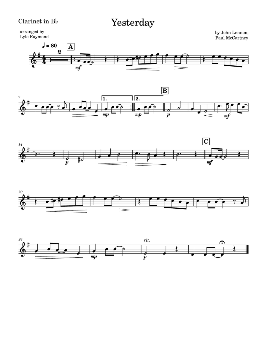 Yesterday Yesterday Small Ensemble scores gallery preview page 3