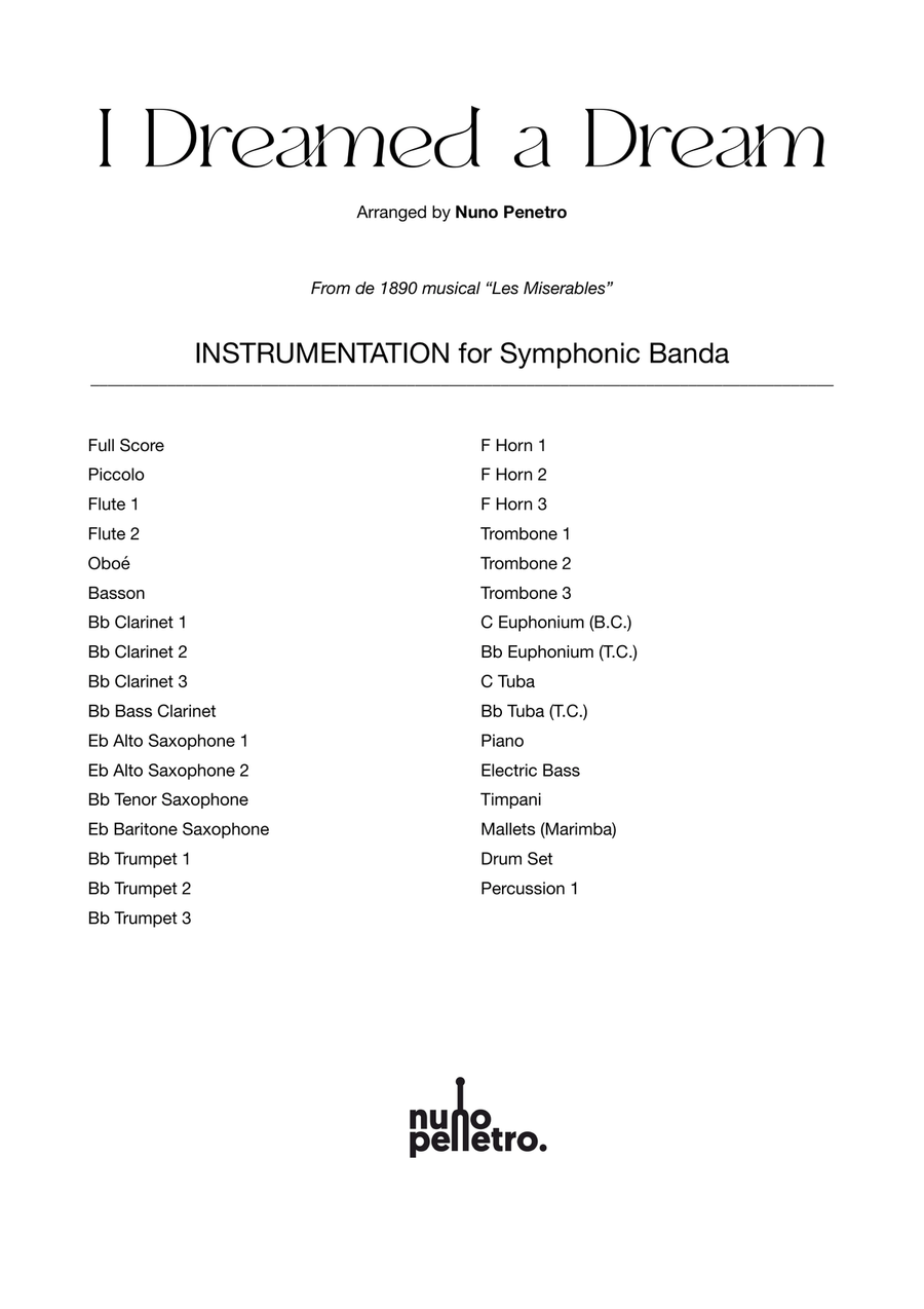 I Dreamed I Dream I Dreamed I Dream Concert Band scores gallery preview page 3