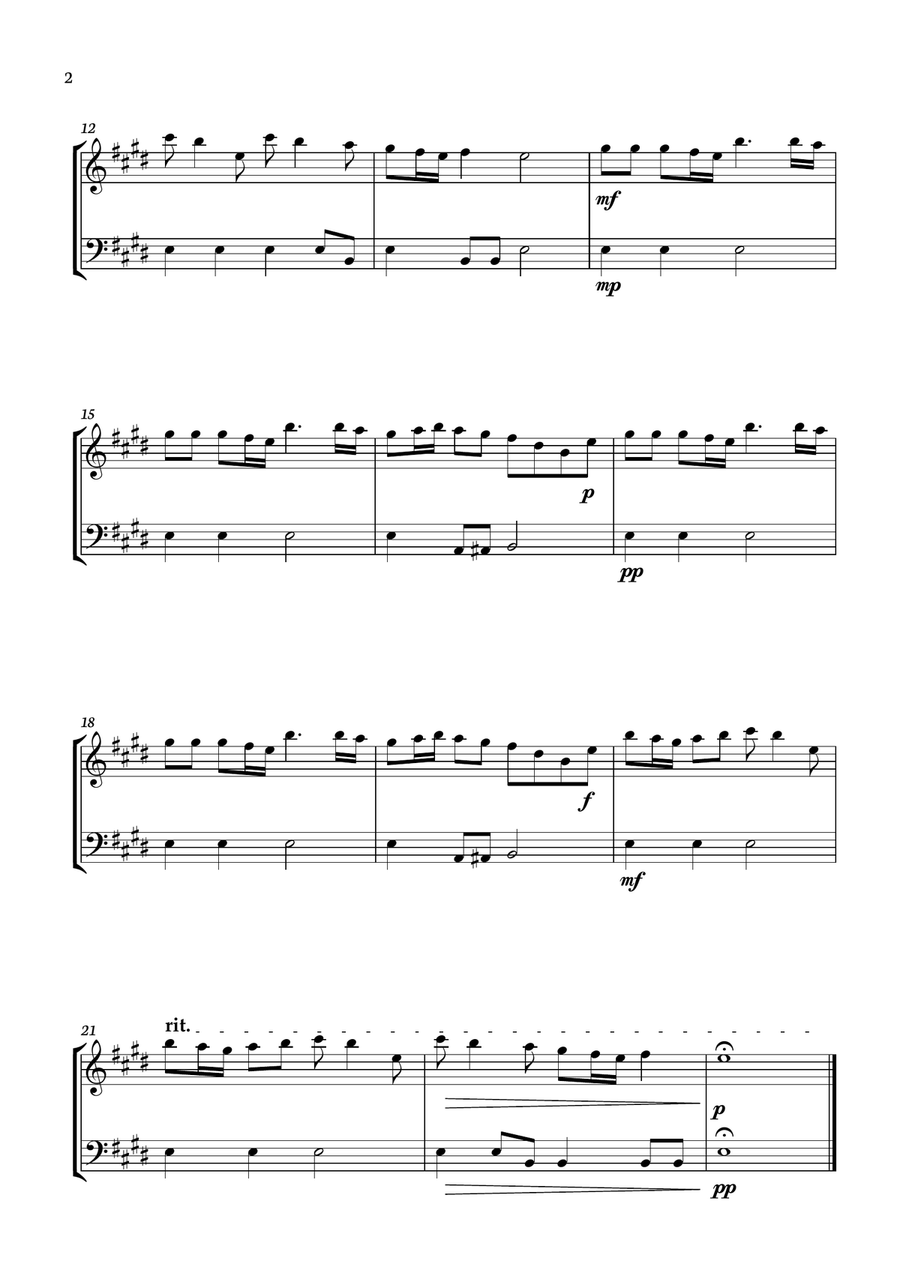 Spring - 4 Seasons Vivaldi for Flute and Bassoon - Score and Parts Woodwind Duet scores gallery preview page 2