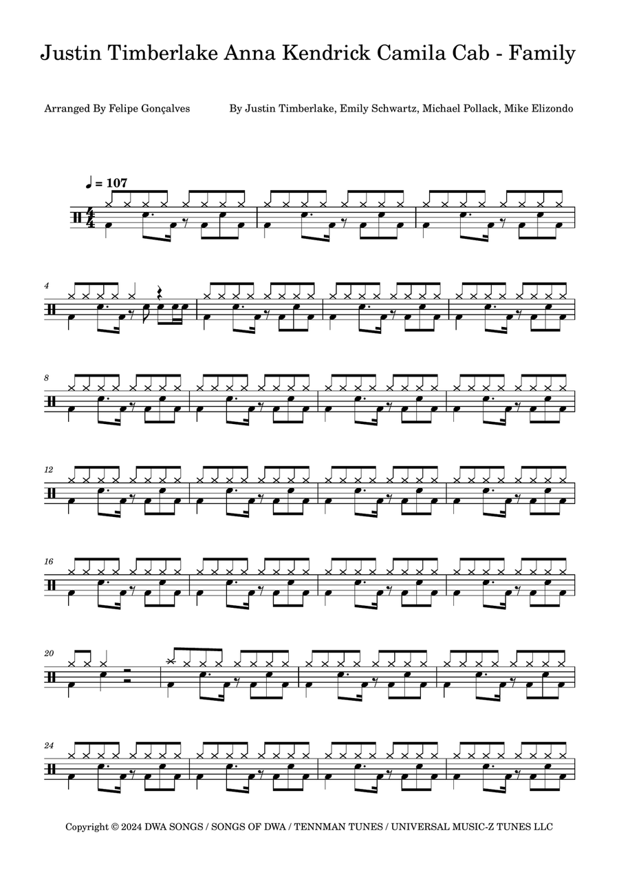 Family Family Drum Set scores gallery preview page 1