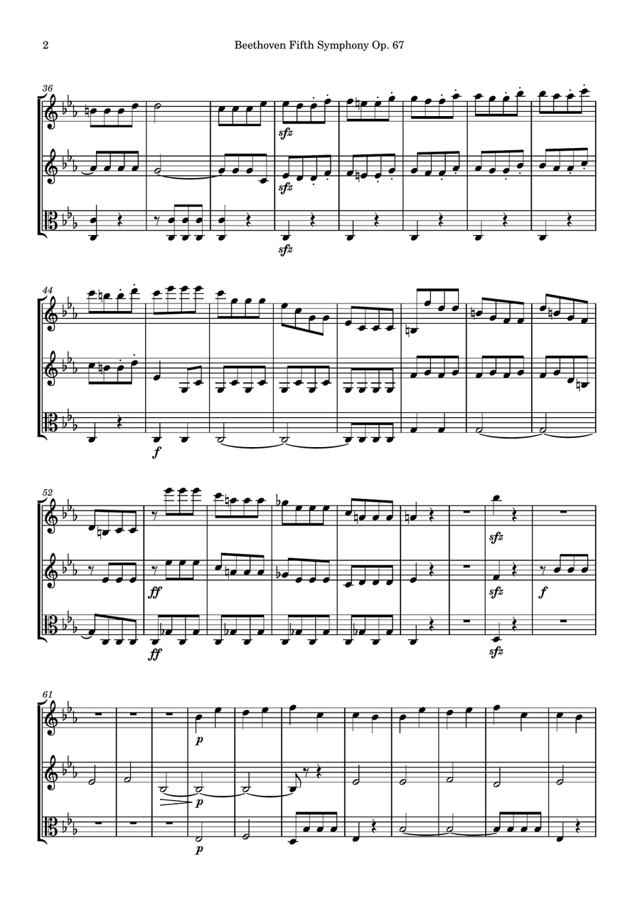 Symphony No. 5 Symphony No. 5 String Trio scores gallery preview page 2