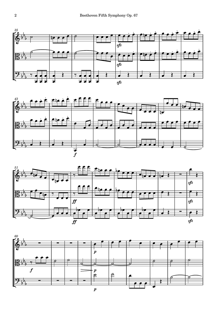 Symphony No. 5 Symphony No. 5 String Trio scores gallery preview page 2