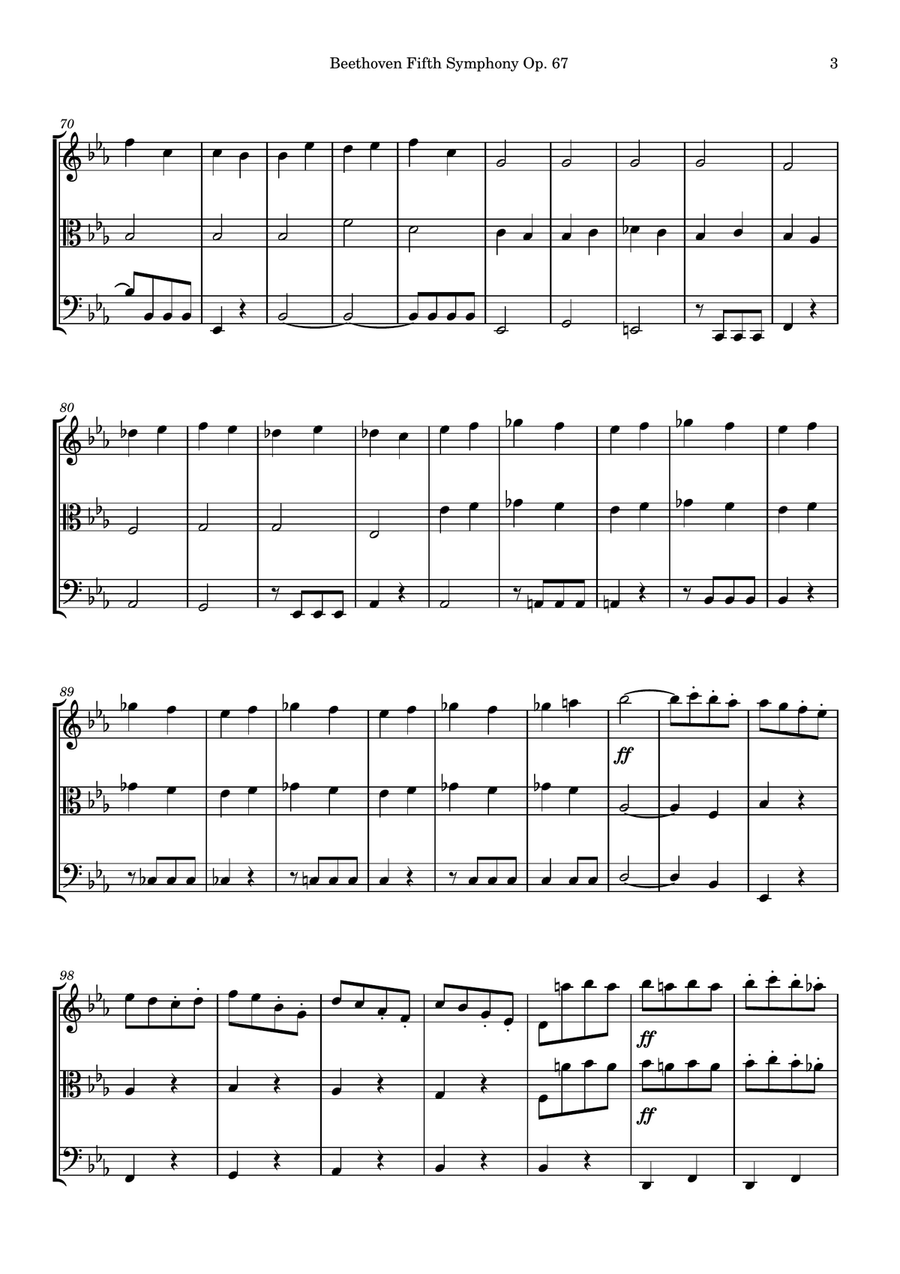 Symphony No. 5 Symphony No. 5 String Trio scores gallery preview page 3