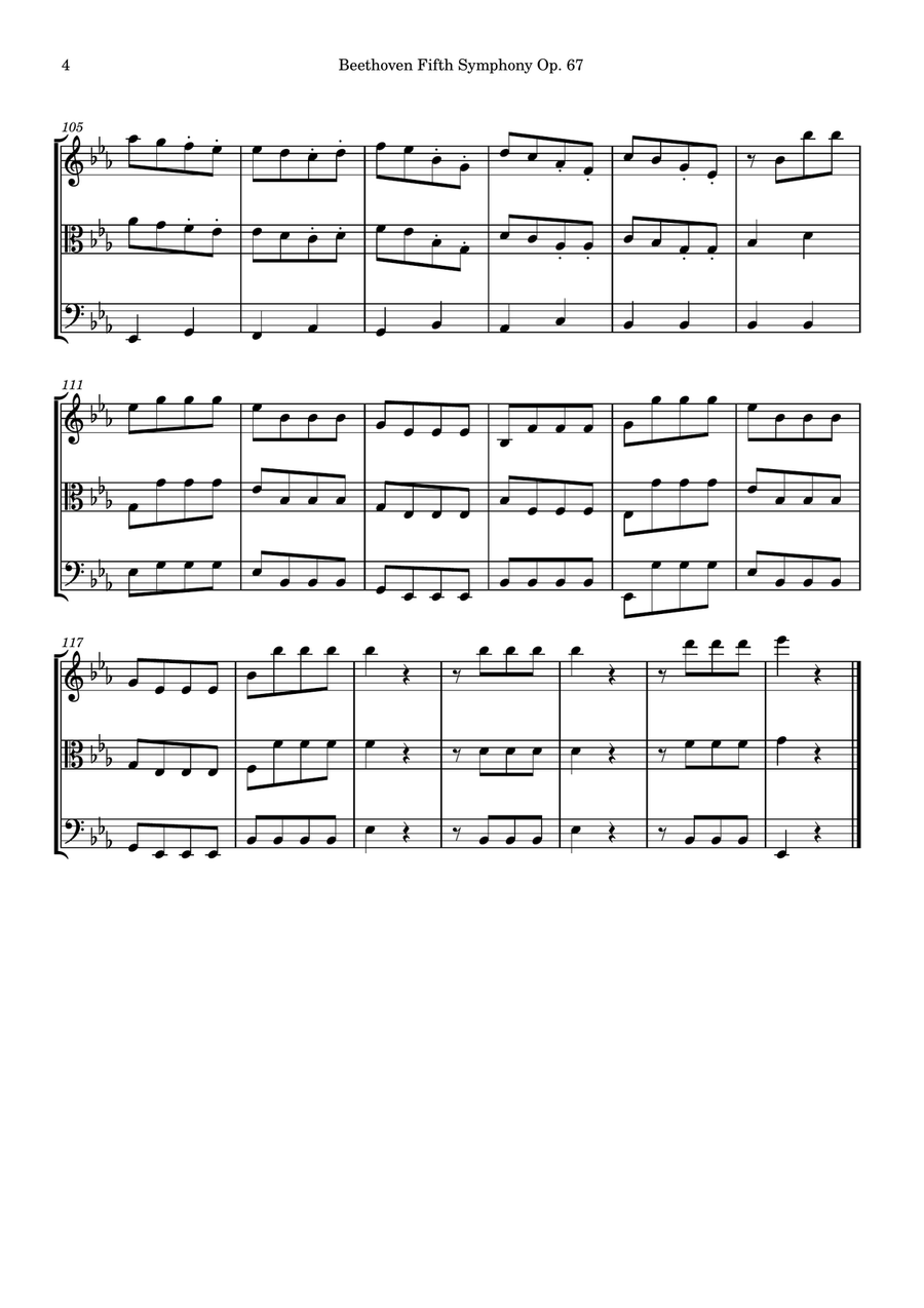 Symphony No. 5 Symphony No. 5 String Trio scores gallery preview page 4
