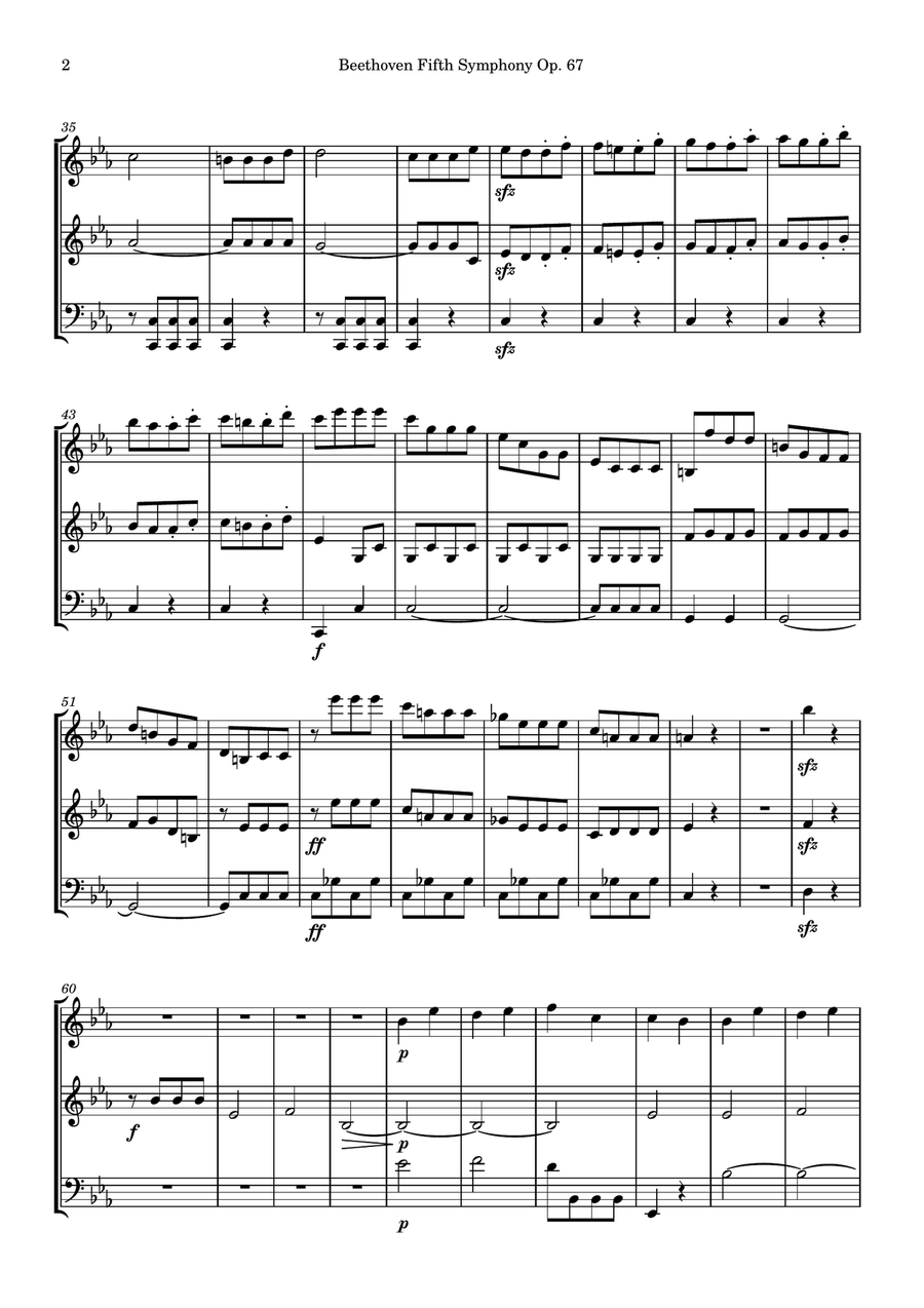 Symphony No. 5 Symphony No. 5 String Trio scores gallery preview page 2