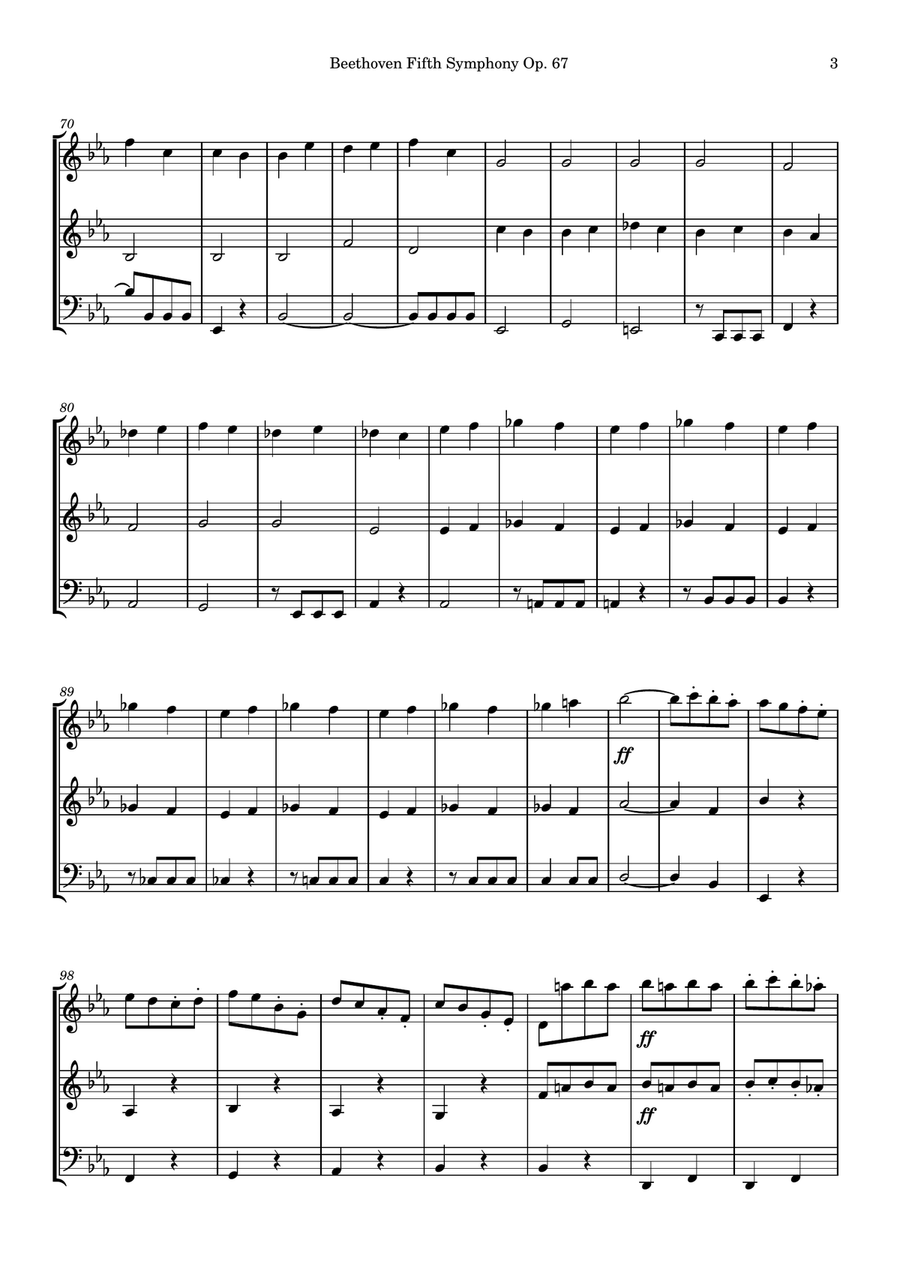Symphony No. 5 Symphony No. 5 String Trio scores gallery preview page 3