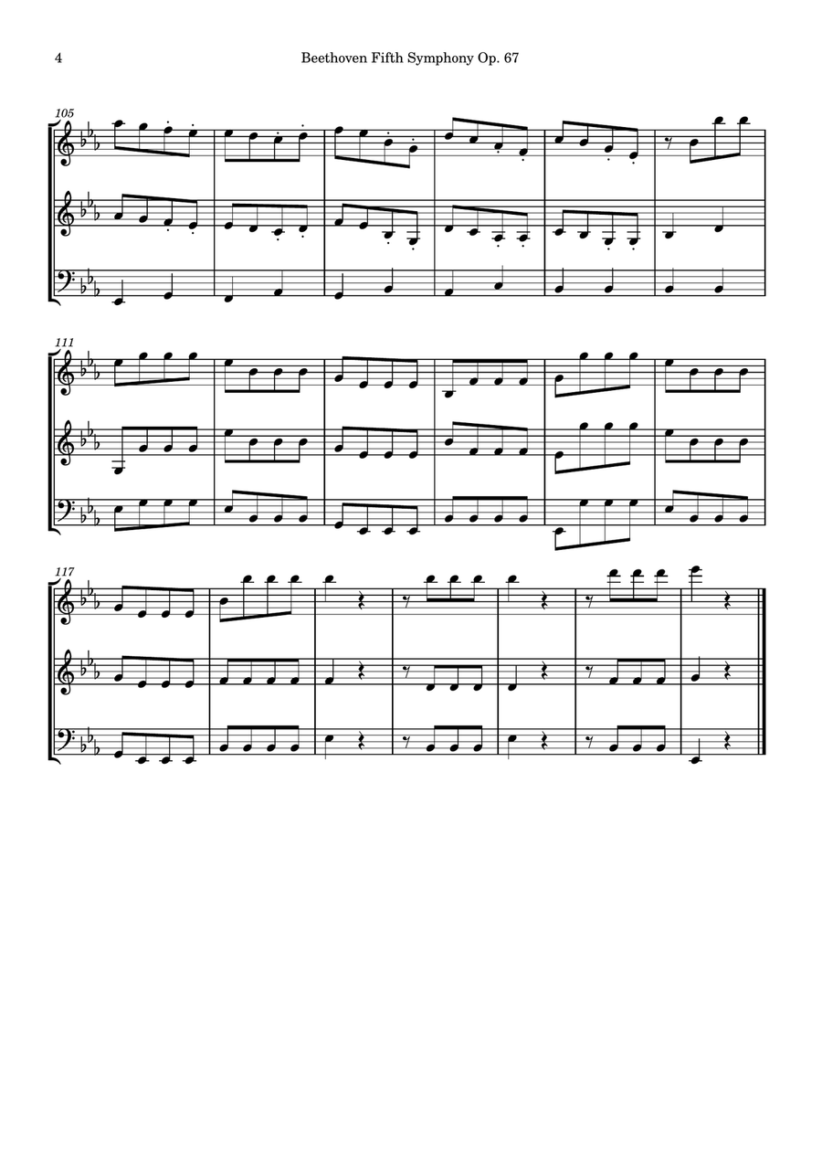 Symphony No. 5 Symphony No. 5 String Trio scores gallery preview page 4