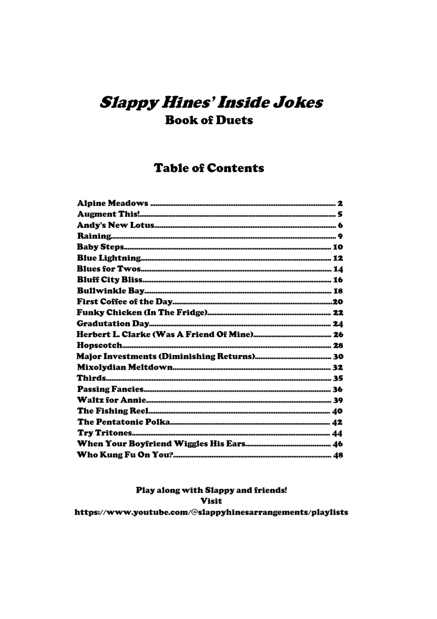 Slappy Hines' Inside Jokes - Duets for Treble Clef Instruments in Bb Trumpet Duet scores gallery preview page 3