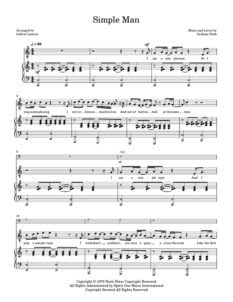 Simple Man Simple Man Piano, Vocal scores gallery preview page 1