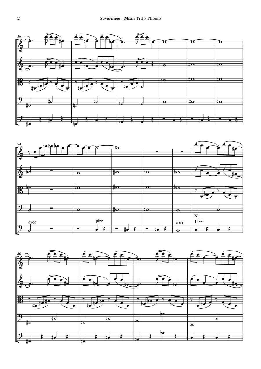 Severance - Main Title Theme String Orchestra scores gallery preview page 2