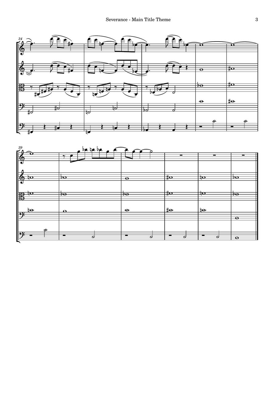 Severance - Main Title Theme String Orchestra scores gallery preview page 3