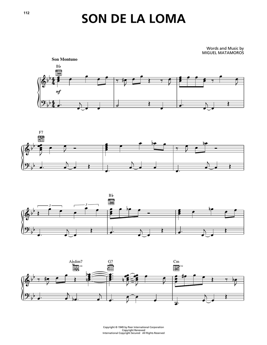 Son De La Loma Son De La Loma Piano, Vocal, Guitar scores gallery preview page 1