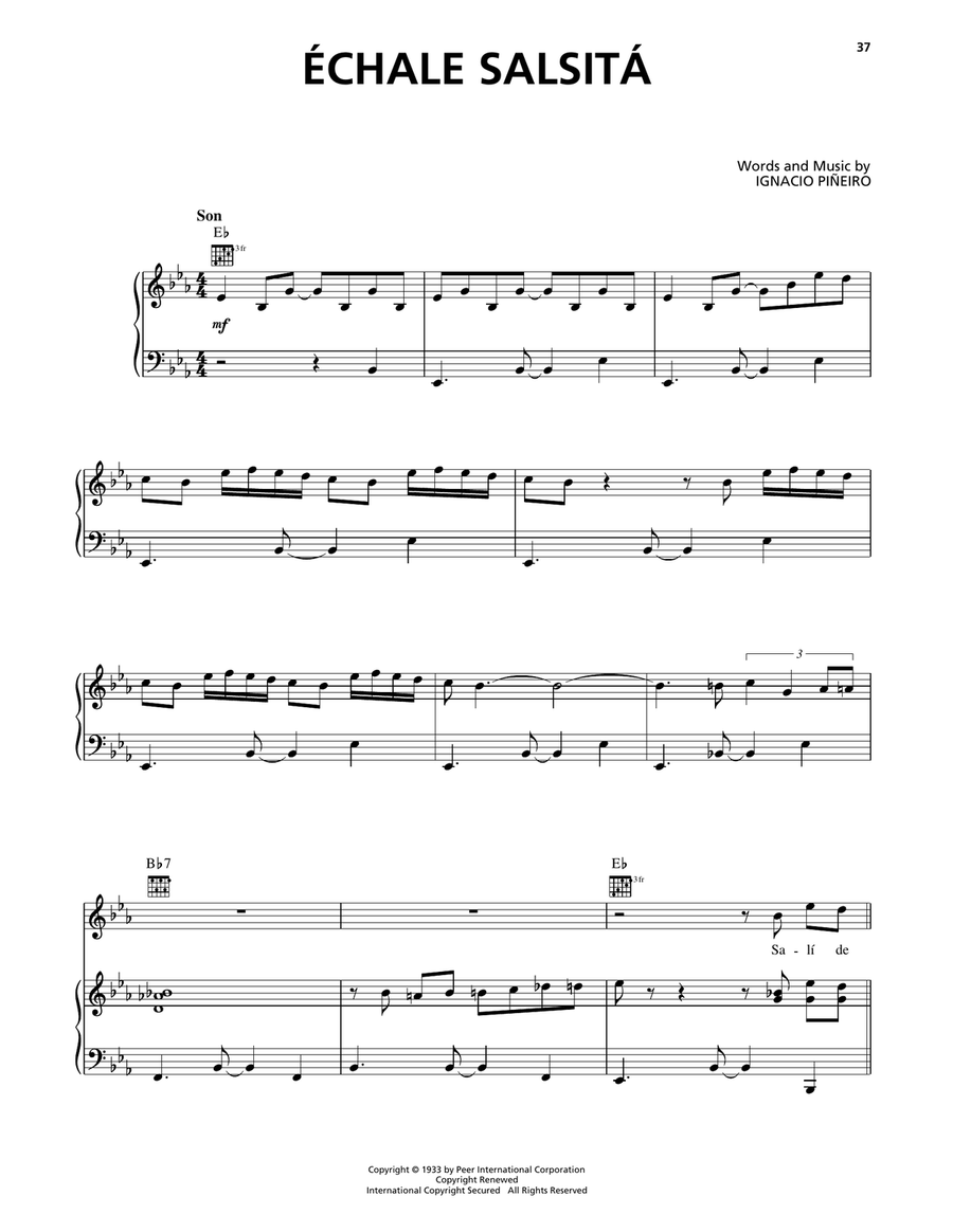 Echale Salsita Echale Salsita Piano, Vocal, Guitar scores gallery preview page 1