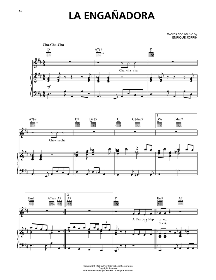 La Engañadora La Engañadora Piano, Vocal, Guitar scores gallery preview page 1