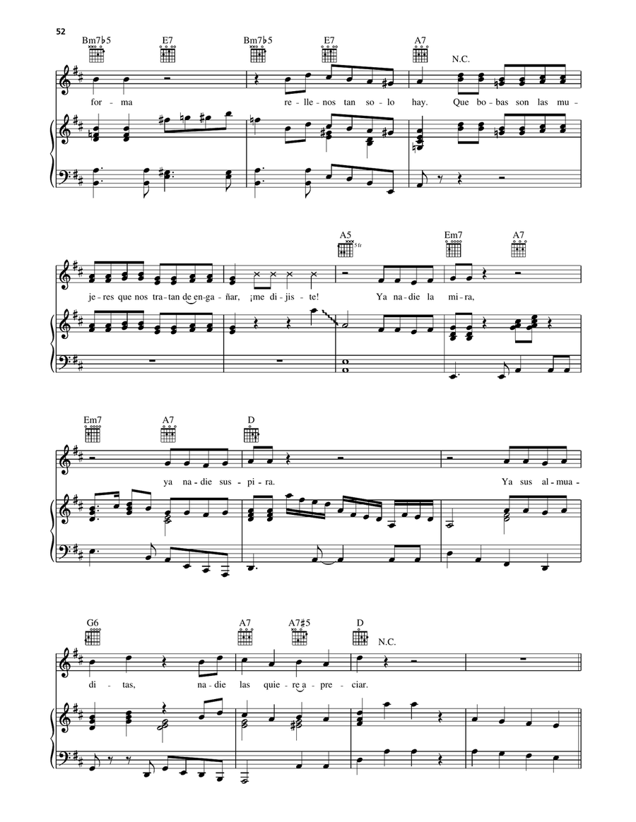 La Engañadora La Engañadora Piano, Vocal, Guitar scores gallery preview page 3