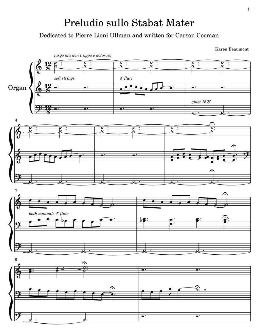 Preludio sullo Stabat Mater (easy pedal) Organ Solo scores gallery preview page 2