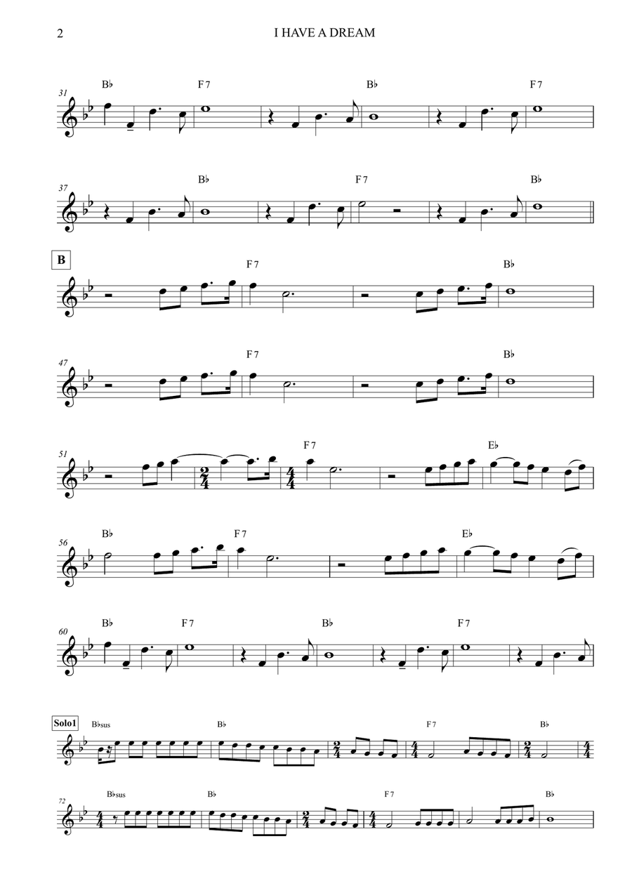 I Have A Dream Flute Solo scores gallery preview page 2