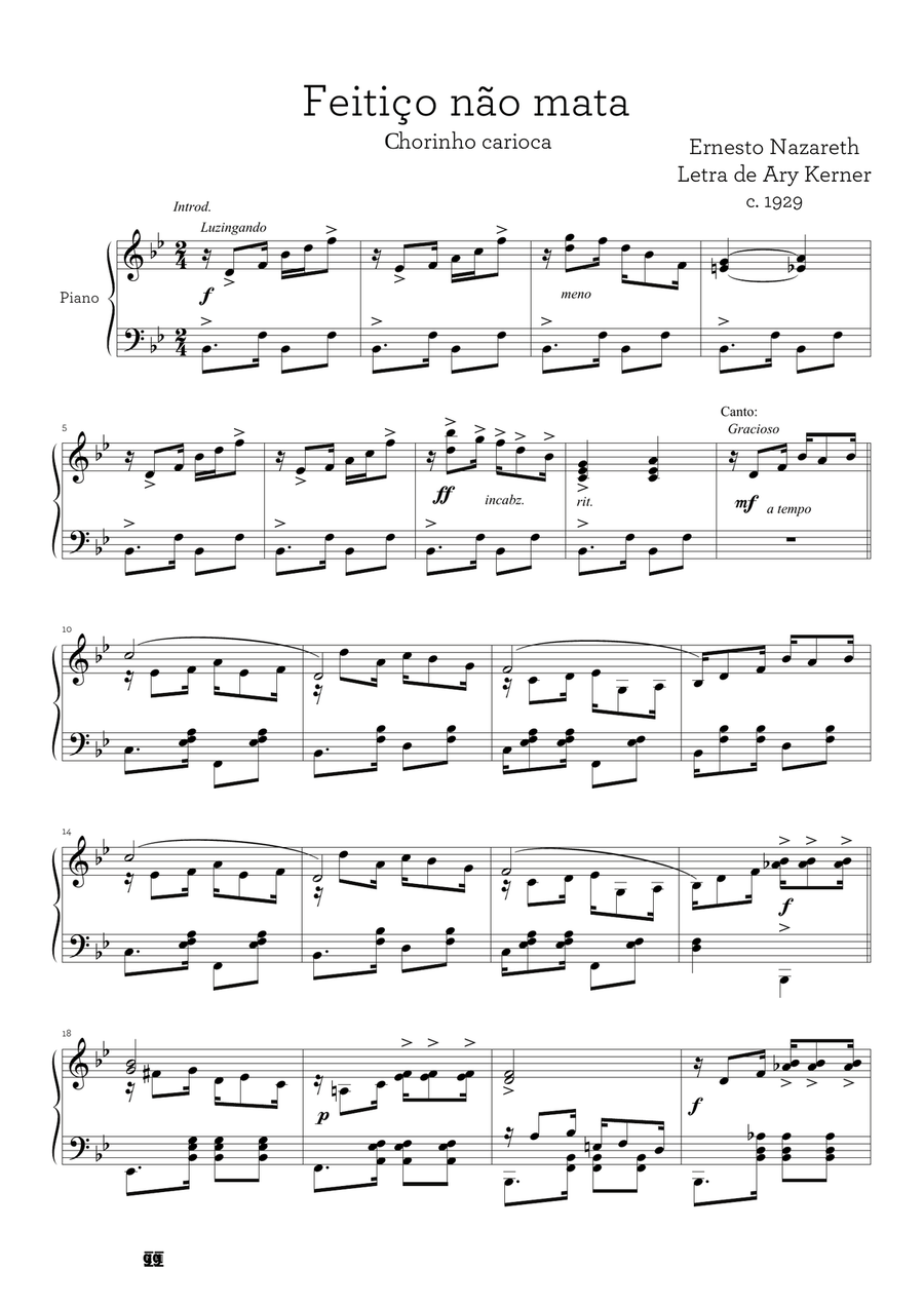 Feitiço não mata Chamber Music scores gallery preview page 1