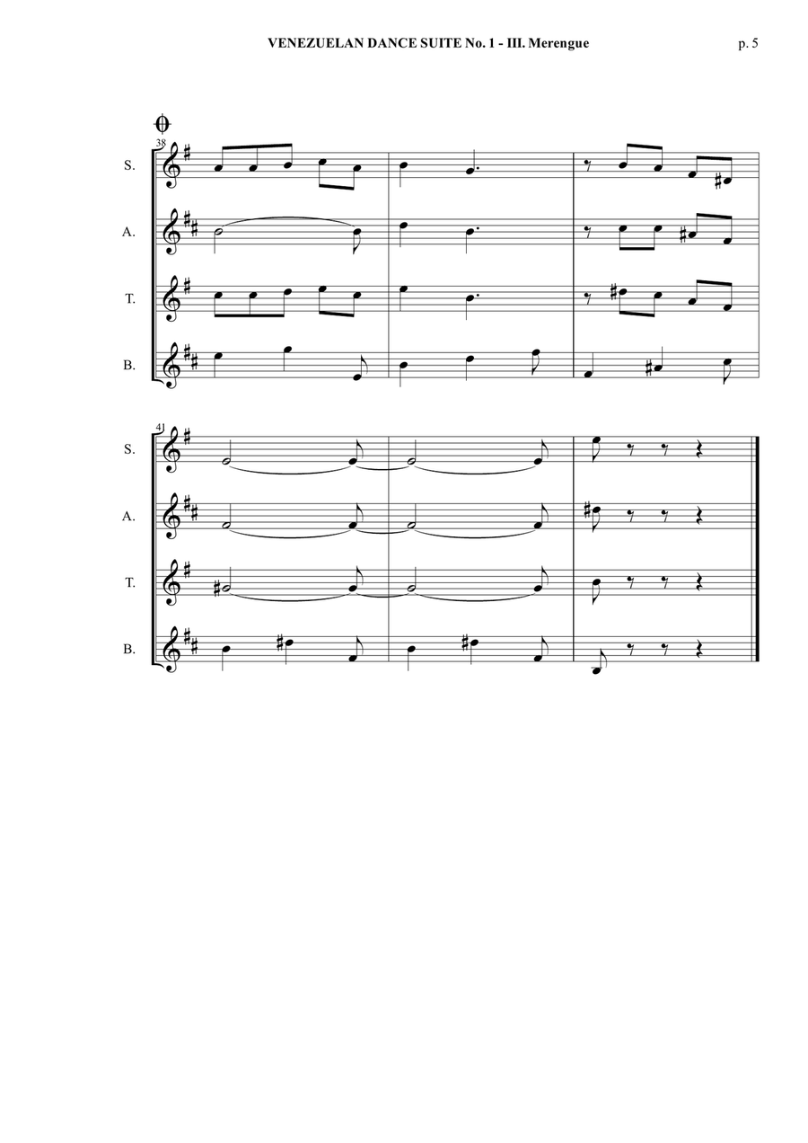 Venezuelan Dance Suite No. 1 - III. Merengue - Saxophone Quartet (Score and parts) Saxophone Quartet scores gallery preview page 6