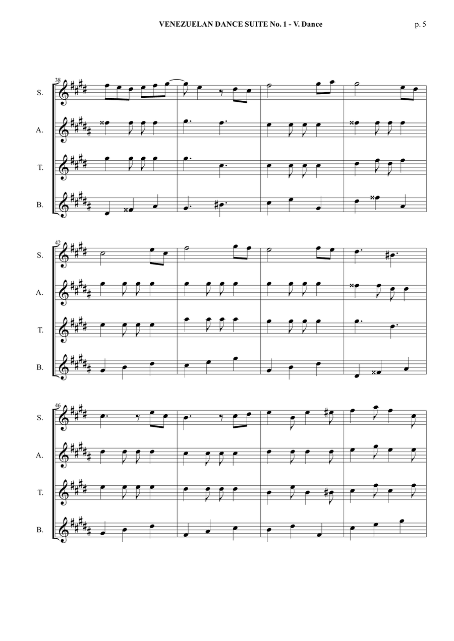 Venezuelan Dance Suite No. 1 - V. Dance - Saxophone Quartet (Score and parts) Saxophone Quartet scores gallery preview page 6
