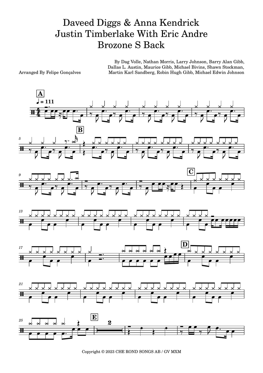 Brozone S Back Brozone S Back Drum Set scores gallery preview page 1
