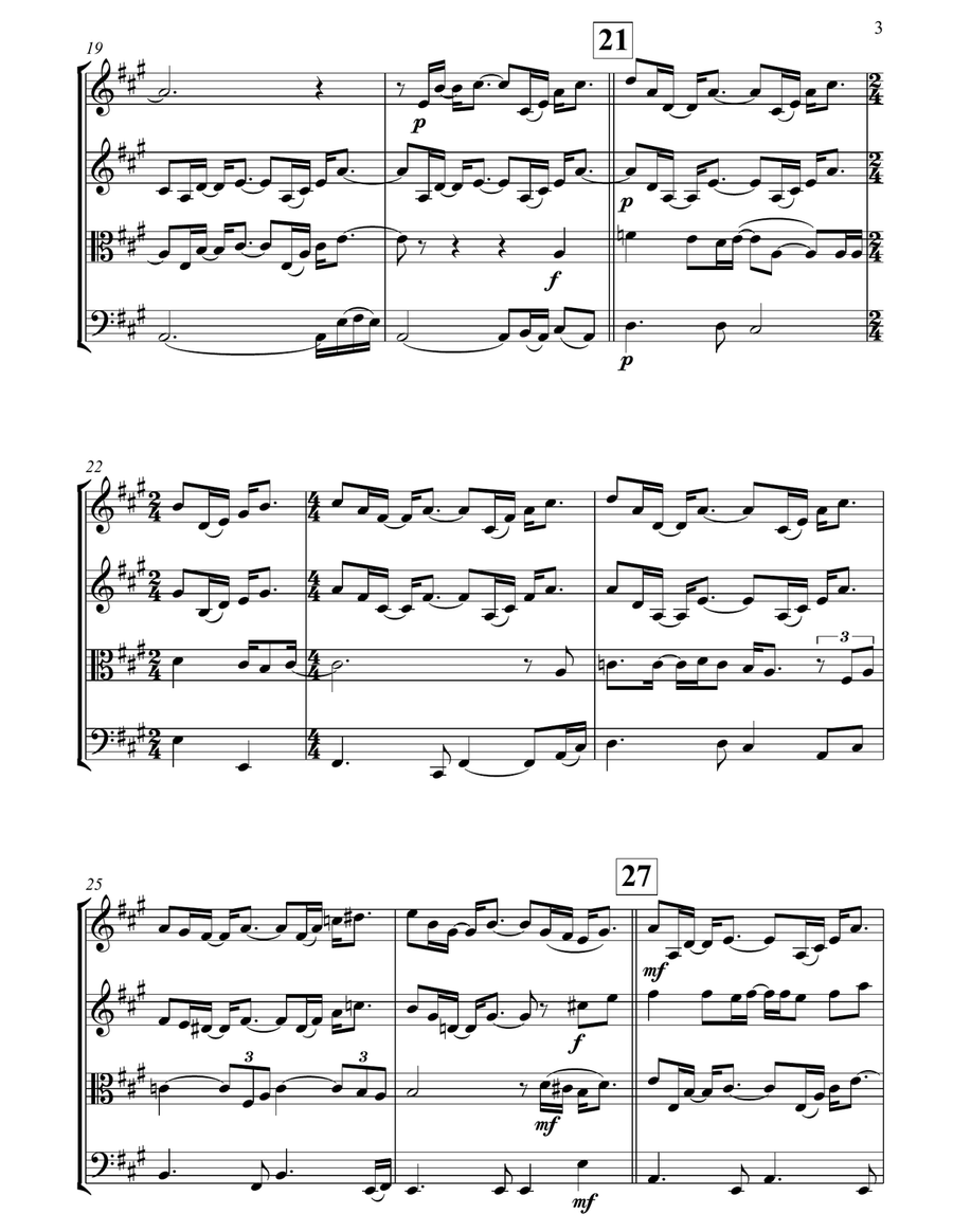 Nine Million Bicycles String Quartet scores gallery preview page 3