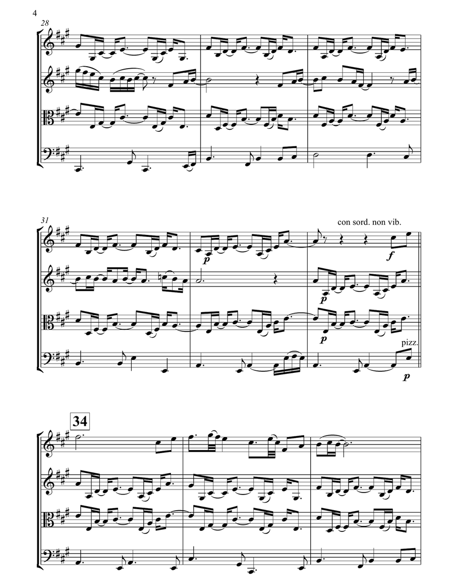 Nine Million Bicycles String Quartet scores gallery preview page 4