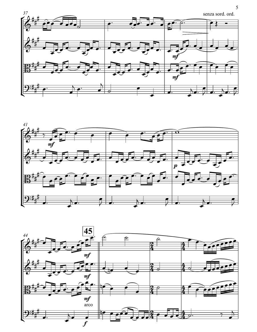 Nine Million Bicycles String Quartet scores gallery preview page 5