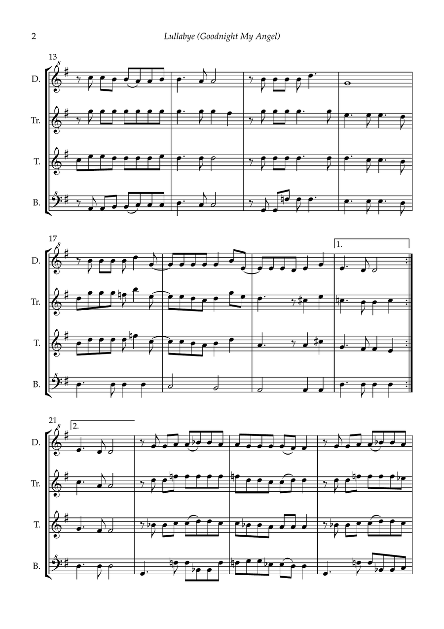 Lullabye (Goodnight, My Angel) Soprano Recorder scores gallery preview page 4