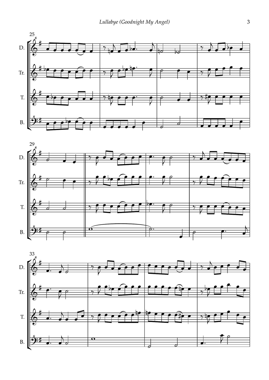 Lullabye (Goodnight, My Angel) Soprano Recorder scores gallery preview page 5