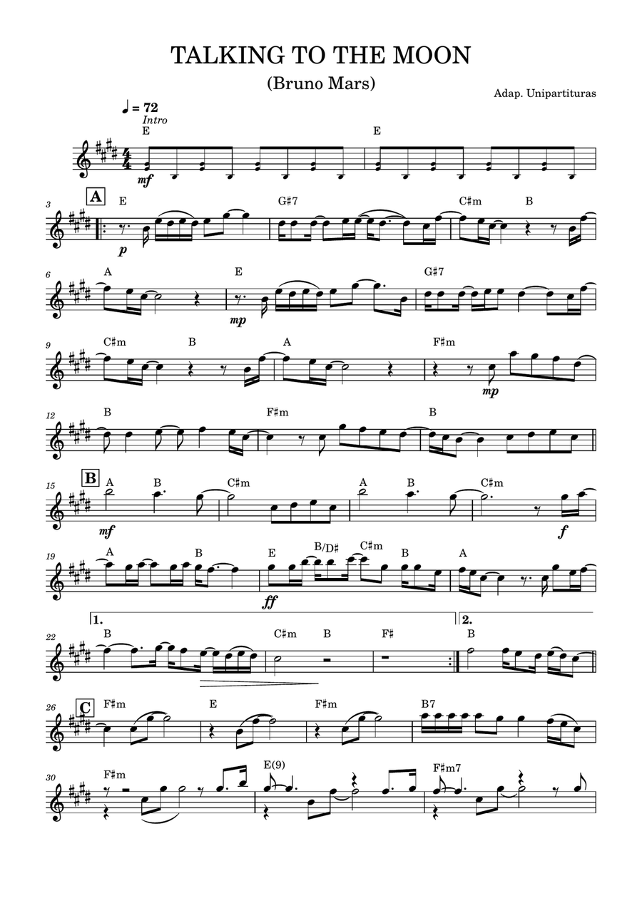 Talking To The Moon - Partitura com cifra Piano Solo scores gallery preview page 1