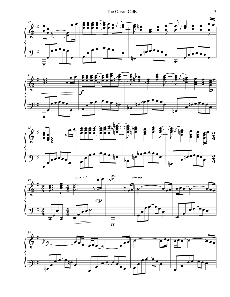 The Ocean Calls (Meditation no. 1) Piano Solo scores gallery preview page 3