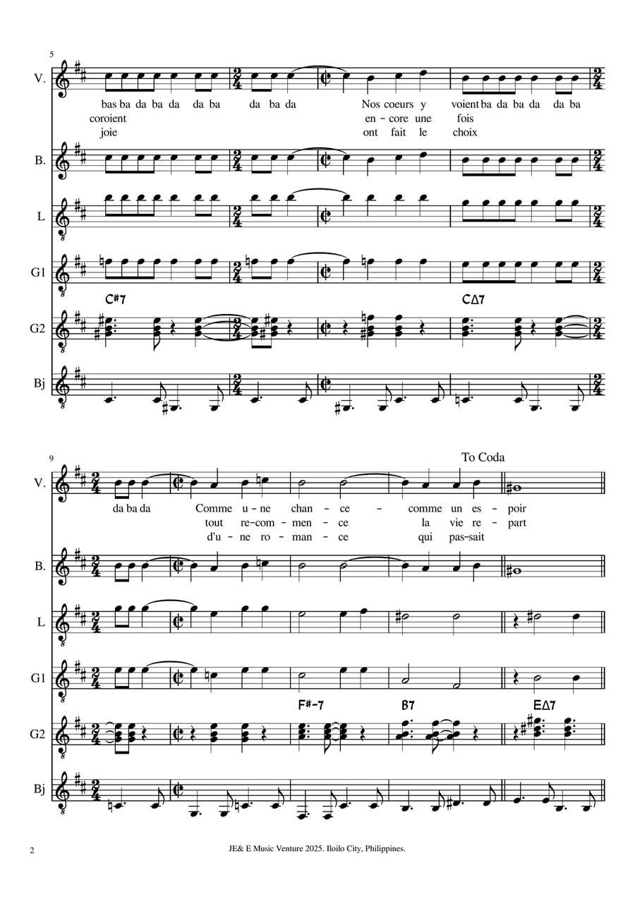 Un Homme et Una Femme Un Homme et Una Femme A Cappella scores gallery preview page 2