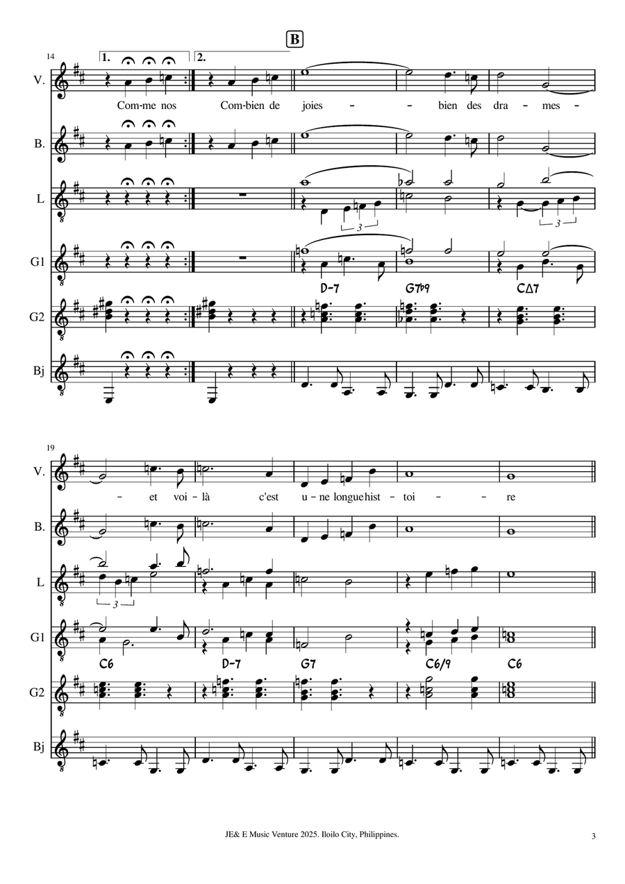 Un Homme et Una Femme Un Homme et Una Femme A Cappella scores gallery preview page 3