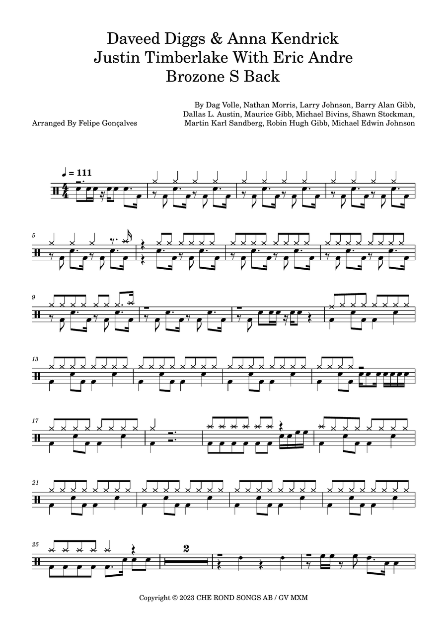 Brozone S Back Brozone S Back Drum Set scores gallery preview page 1