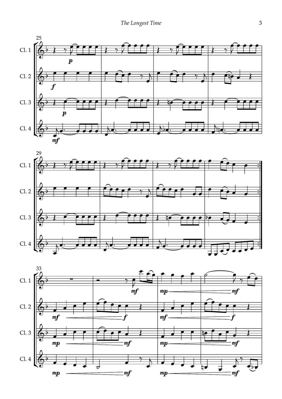 The Longest Time Woodwind Quartet scores gallery preview page 5