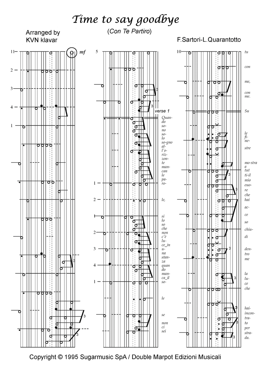 Time To Say Goodbye Time To Say Goodbye Piano, Vocal scores gallery preview page 1