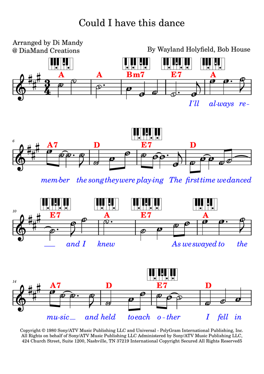 Could I Have This Dance Piano scores gallery preview page 1