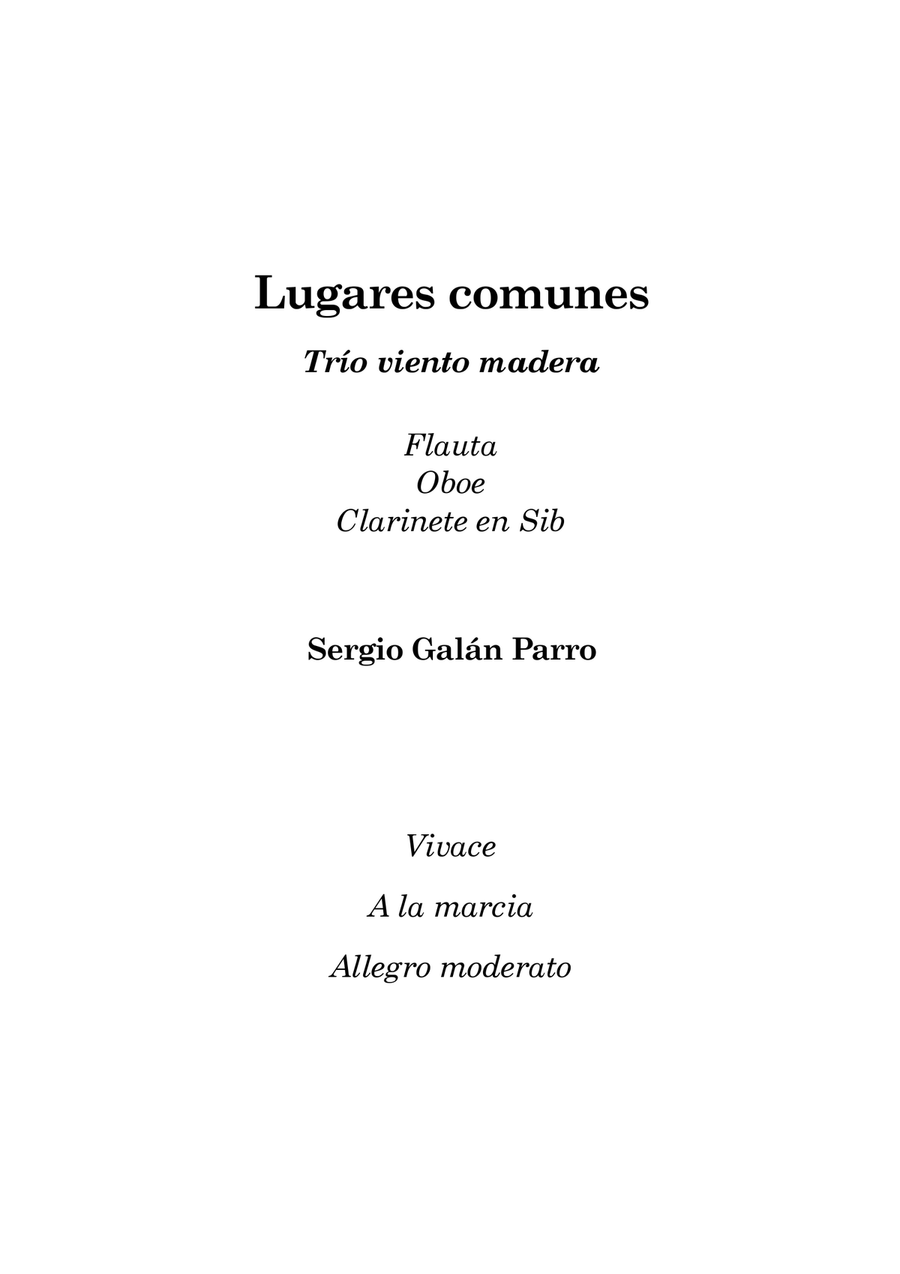 Lugares comunes Lugares comunes Woodwind Trio scores gallery preview page 1