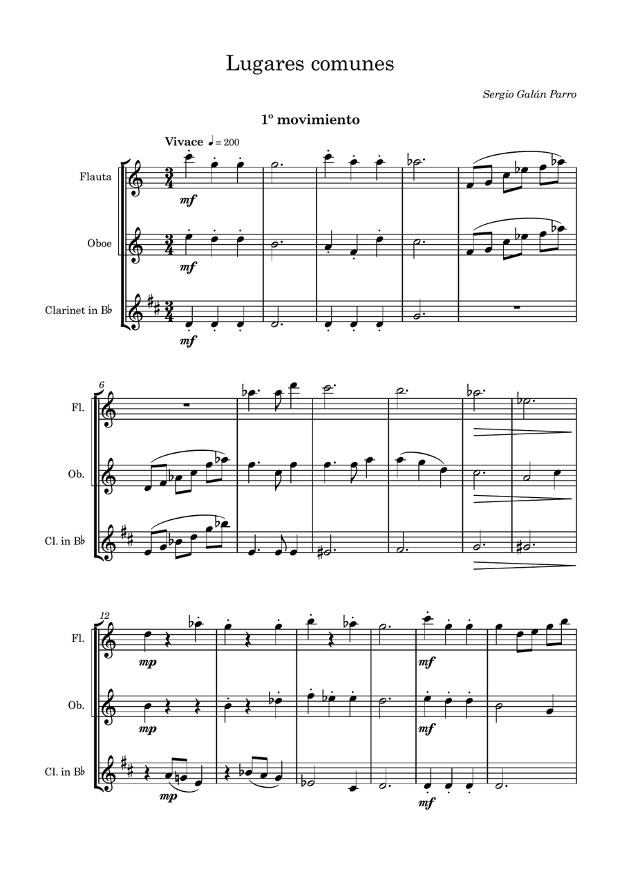 Lugares comunes Lugares comunes Woodwind Trio scores gallery preview page 2