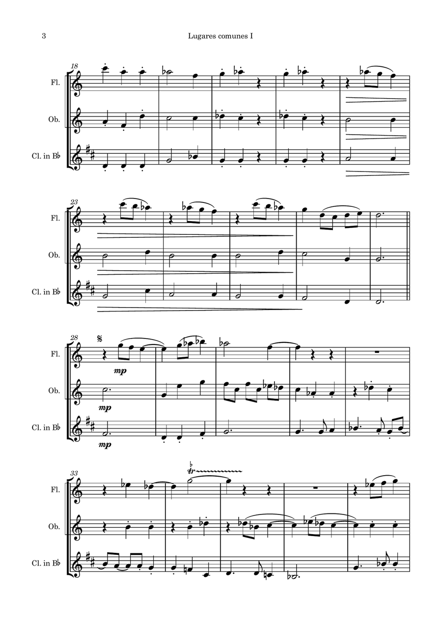 Lugares comunes Lugares comunes Woodwind Trio scores gallery preview page 3