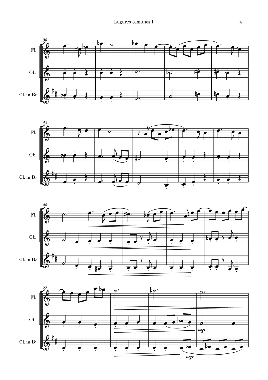 Lugares comunes Lugares comunes Woodwind Trio scores gallery preview page 4
