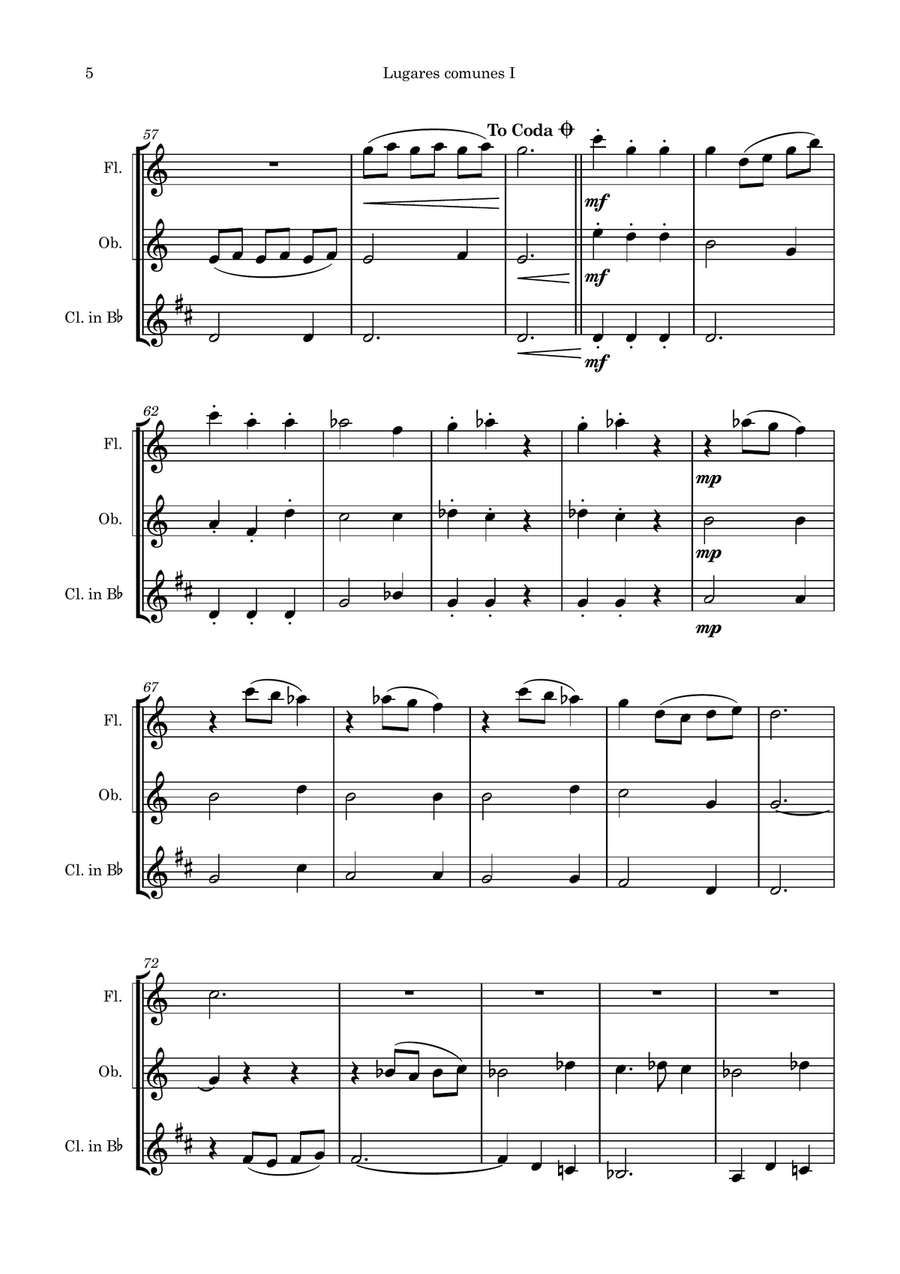 Lugares comunes Lugares comunes Woodwind Trio scores gallery preview page 5