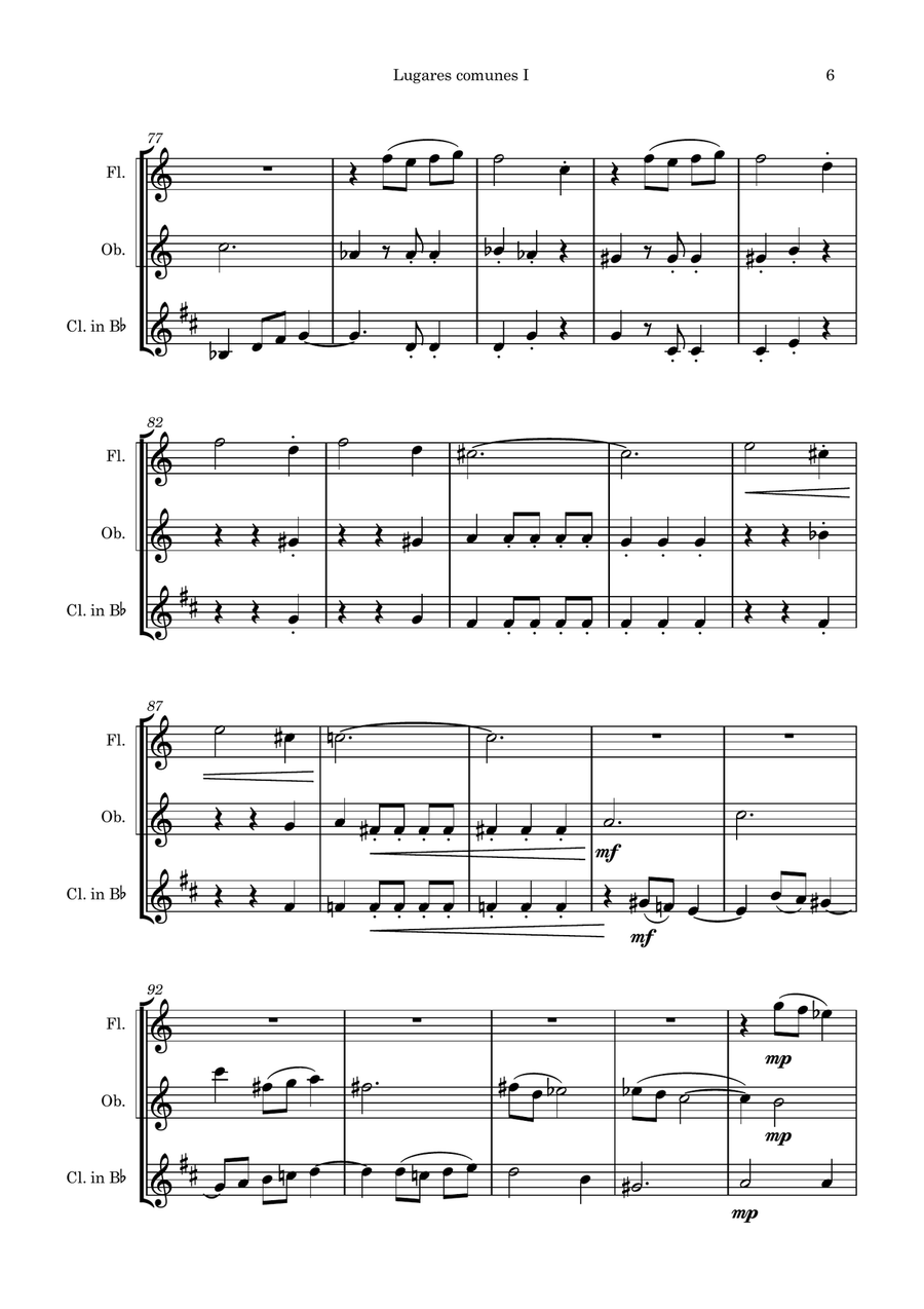 Lugares comunes Lugares comunes Woodwind Trio scores gallery preview page 6