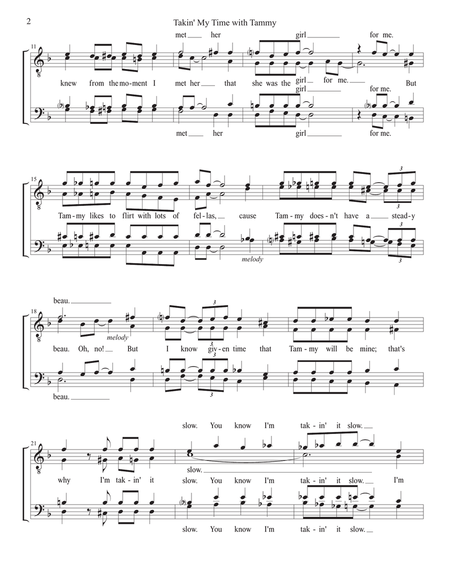 Takin' My Time With Tammy TTBB scores gallery preview page 2