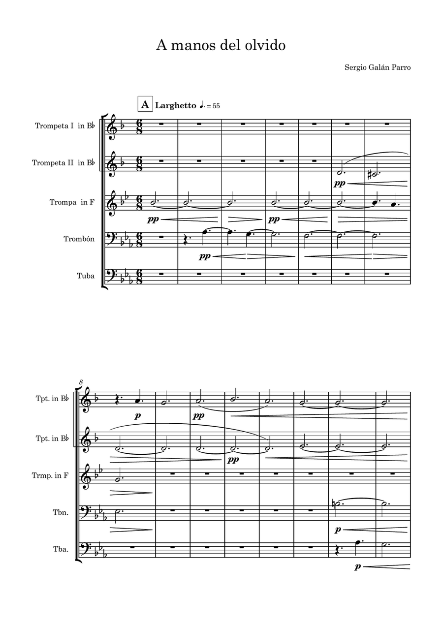 A manos del olvido A manos del olvido Brass Quintet scores gallery preview page 2