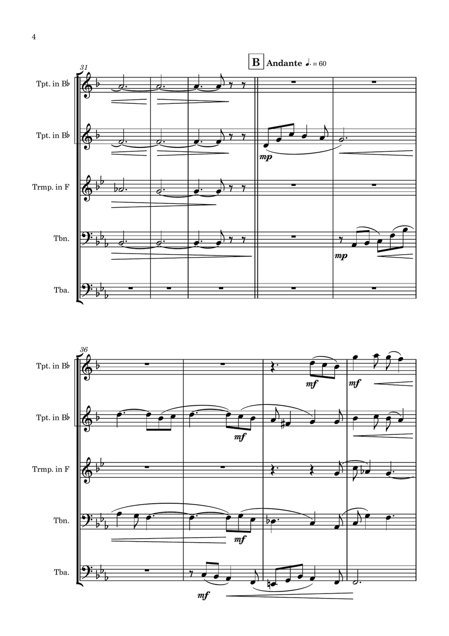 A manos del olvido A manos del olvido Brass Quintet scores gallery preview page 4