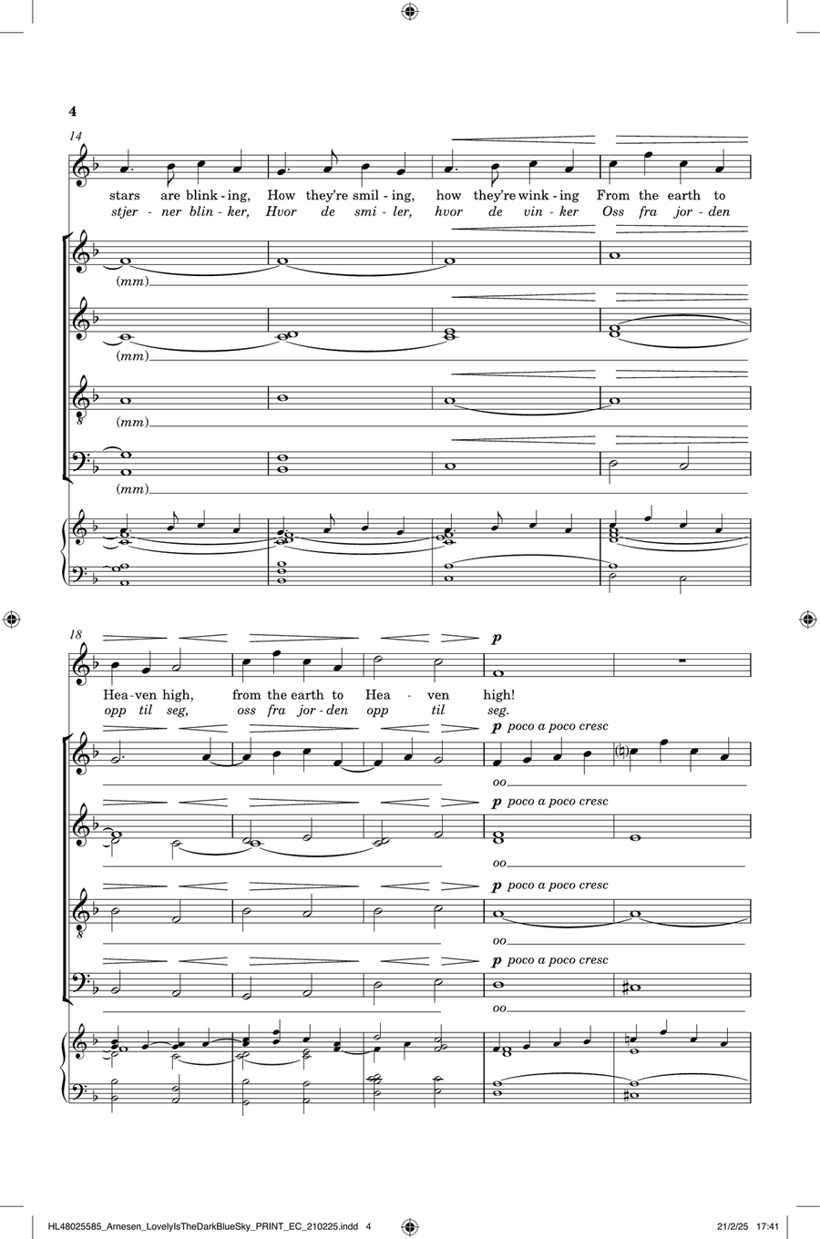 Lovely Is The Dark Blue Sky (from Nordic Christmas) Divisi scores gallery preview page 3
